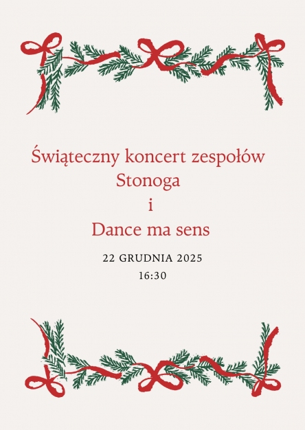 Beige and Red Vintage Christmas Dinner Invitation